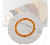 30" Solid Wood Lazy Susan Turntable - Heavy Du Rotating Tray for Dining & Kitchen - Lar Round Serving Plate with White Stripes (80cm) - Ideal for Home Entertaining & Parties