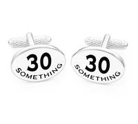 30 Something' Cufflinks - Onyx Art CK305 Mens 30s Birthday Novelty Gift In Premier Life Packaging