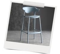 30" Stackable Bar Stools with Back PlastiCounter Height Stacking Chairs Armless Tall Seating with Footrest Blue Perfect for Kitchen & Di (75cm)