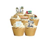 30 Stand Up Dubai UAE City Themed Edible Wafer Paper Cake Toppers Decorations