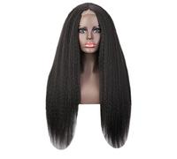 30" Straight Yaki Lace Front Wigs Simulated Scalp Hight Temperature Synthetic Wigs for Women 180% Density Wigs 235g(76cm)