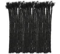30 Strands Dreadlock Extensions, 8 Inch Human Hair Dreads Extensions in Natural Black, Easy to Install Loc Extensions for Men and Women