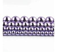 30 Style Natural Stone Bead Gold Rainbow Rose Gold Silver Color Hematite Round Beads for Jewellery Making Bracelet Necklace 15''-Purple-8mm 45pcs