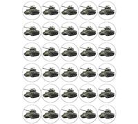 30 Tanks Army Military PRE CUT Cupcake Toppers Premium Edible Wafer Paper Fairy Cake Toppers Birthday Celebration Cakes Decorations Party NO CUTTING REQUIRED