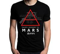 30 Thirty Seconds to Mars Glyphic Symbol Logo Men's T-Shirt Size L Black