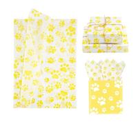 30 Tissue Paper Sheets, 14x20 inch Dog Paw Tissue Paper Gift Wrap Paper for Gift Bag Packaging Christmas Wedding Birthday Party Art DIY Crafts Supplies (Yellow)