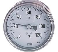 +30 to +220°C Petrochemical Stainless Steel Bimetallic Thermometer 100mm Cabinet 100mm Stem Rear