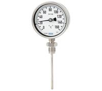 +30 to +220°C Petrochemical Stainless Steel Bimetallic Thermometer 100mm Cabinet 160mm Stem Bottom