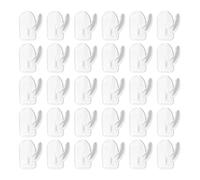 30 Transparent Plastic Hooks, Self-Adhesive Without Drilling, Cute Mini, Creative Multi-Functional Horn Hook, Suitable for Wardrobe Bathroom.