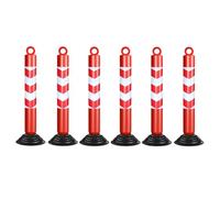 30" ty Bollards 6 Pcs Reflective Road Cones No Parking Posts with Weighted Rubber Base Red & White Parking Control Durable Road Barrier