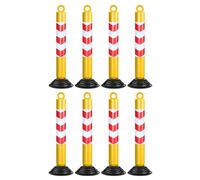 30" ty Bollards 8 Pcs Reflective Road Cones with Weighted Rubber Base No Parking Posts for Road Control Yellow & Red Safety Barriers