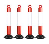 30" ty Bollards4 Pcs Reflective Parking Cones with Weighted Rubber Base for Road Control & No Parking ZonesDurable White & Red Posts