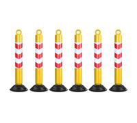 30" ty Bollards6 Pcs Reflective Road Posts for No Parking & Control Weighted Rubber Base Durable Yellow & Red Cones for Secure Parking & Traffic Management