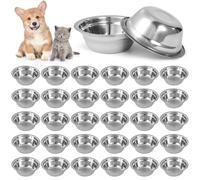 30 Units Stainless Steel Dog Bowls, Bulk Metal Pet Food and Water Bowls for Small Pets, 5.3 X 1.8 in Feeding Containers, Dishwasher Safe Design