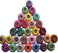 30 Variegated Anchor Embroidery Pearl Cotton. No.8 (85 Meters Each) for Embroidery, Crochet, Tatting, Cross Stitch, Scrapbook, Stamping, Punch Needle Work, Candlewicking, Quilting lot More