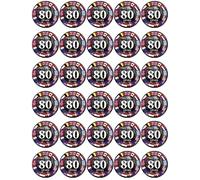 30- VE Day 80th Anniversary Victory In Europe PRE CUT Cupcake Toppers Premium Edible Wafer Paper Fairy Cake Toppers Birthday Celebration Cakes Decorations Party Round NO CUTTING REQUIRED!