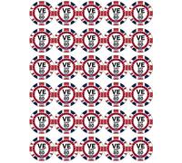 30 VE Day 80th Anniversary Victory In Europe PRE CUT Cupcake Toppers Premium Edible Wafer Paper Fairy Cake Toppers Birthday Celebration Cakes Decorations Party NO CUTTING REQUIRED!