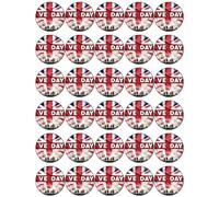 30 VE Day 80th Anniversary Victory In Europe UK Cupcake Cake Toppers Edible Wafer Paper Fairy Cake Toppers Birthday Celebration Cakes Decorations Party