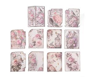 30 Vintage Papers for Scrapbooking and Collage Ideal for Creating Unique Journals and Artistic Craft Projects Nostalgic Touch (6 Pink Rose)