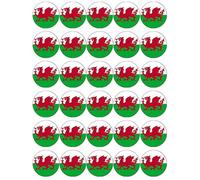 30 Wales Welsh Flags Pre Cut Cupcake Toppers Premium Edible Wafer Paper Fairy Cake Toppers Birthday Celebration Cakes Decorations Party NO CUTTING REQUIRED