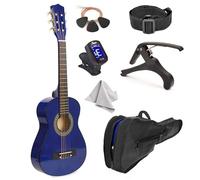 30" Wood Classical Guitar with Case and Accessories for Kids/Girls/Boys/Beginners (Blue)