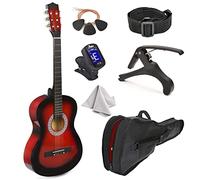 30" Wood Classical Guitar with Case and Accessories for Kids/Girls/Boys/Beginners (Redburst)