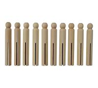 30 Wooden Dolly Pegs, Natural 95mm