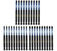 30 x 100mm Long PZ1 PZ2 PZ3 Impact Screwdriver Driver Bits Set. Heavy Duty PoziDriv POZI NO.1 No.2 No.3 Magnetic Screwdriver Bit Set. Pozi Impact Driver Bits Pozidrive Screw Accessories