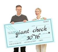 30" x 16" Giant Blank Check Oversized Checks - Big Check Large Check,Dry Erase Check for Awards, Charity & Donation Events,Fake Check for Presentations