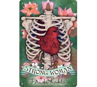 30 x 20 cm Art Tin Sign Suitable for Frida Kahlo Fans and Lovers - Portrait, Mexico, Art, Painter (Strong Woman)