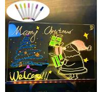 (30 X 20 Cm) Led Note Board With Colors, 2024 New Glowing Acrylic Message Marker Board With Light, Light Up Dry Erase Board With Stand As A Glow Memo Letter Board