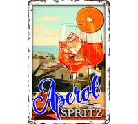 30 x 20 cm Retro Tin Sign, Bar Sign, Cocktail Recipe, Summer Feeling - Aperol Spritz - Prosecco (Italy)