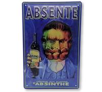 30 x 20 cm Retro Tin Sign Suitable for Absinthe Lovers and Connoisseurs, Decorative Bar Sign, Embossed Sheet Steel for France and Van Gogh Fans