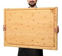 30 x 20 Extra Large Bamboo Cutting Board for Kitchen, Cutting Board Stove Top Cover, Butcher Block Chopping Board with Handle and Juice Groove, Large Charcuterie Board Over the Sink