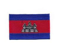 30 x 20 mm Cambodia Khmer Mekong Phnom Penh Flag Sew-On Patch Mini