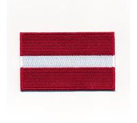 30 x 20 mm Latvia Riga Flag Sew-On / Iron-On Patch 1053 Mini