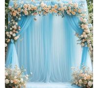 30"x 26.25Ft Wedding Arch Draping Fabric,1 Panel Cream Sheer Curtains Draping Fabric Drapery Arch Backdrop Drapes Curtains for Wedding Archway Ceremony Ceiling Arbor Decorations (Baby Blue)