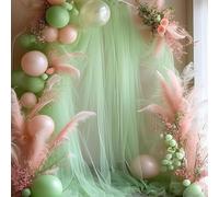 30"x 26.25Ft Wedding Arch Draping Fabric,1 Panel Cream Sheer Curtains Draping Fabric Drapery Wedding Arch Backdrop Drapes Curtains for Wedding Archway Ceremony Ceiling Arbor Decorations (Sage Green)