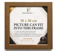 30 x 30 cm Dark Oak Picture Frame for Wall Mount | Wood Effect Photo Frame with Clear Perspex glass | Portrait or Landscape Frame for Posters, Certificates, Puzzles & Home Décor