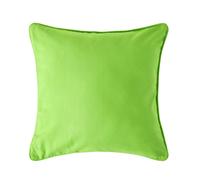 Homescapes Cushion Cover Cotton Plain – 100% Cotton, Washable, Square 30 x 30 cm – Bright Lime Green
