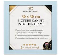 30 x 30 cm Silver Picture Frame for Wall Mount | Wood Effect Photo Frame with Clear Perspex glass | Portrait or Landscape Frame for Posters, Certificates, Puzzles & Home Décor
