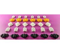 30 x 3D Edible Icing Halloween Medium Ghosts Bats Sugar Cupcake/Cake Decoration Toppers T133