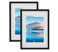 30 x 40 cm Frame 2 Pack,Black Wooden 12 x16 inch Picture Frame, 30x40 cm Photo Frame with Plexiglass, Wall-Mounted 30x40 cm Poster Frame, Photo Frame for A4 Print, Bedroom and Living Room Decoration