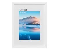 30 x 40 cm Frame, White Wooden 12 x16 inch Picture Frame, 30x40 cm Photo Frame with Plexiglass, Wall-Mounted 30x40 cm Poster Frame, Photo Frame for A4 Print, Bedroom and Living Room Decoration