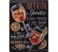 30 x 40 cm - XL Tin Sign - Aperol Spritz - Decorative Sign, Bar, Recipe Sign Aperitif - Sprizz, Veneziano - Liqueur with Prosecco