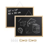 30 x 40CM Chalk Board for Wall, 2 Pcs A3 Wall Mounted Small Chalkboard with Wooden Frame, Medium Blackboards Chalk Writing Boards for Office Home Store Kitchen School