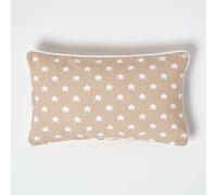 (30 x 50 cm, Beige Stars) Cotton Stars Cushion Cover