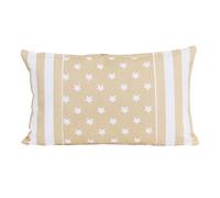 (30 x 50 cm, Beige Stripe Stars) Cotton Stripe Border and Stars Cushion Cover