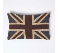 Jacquard Union Jack Cushion Cover British Flag Homescapes Dark Blue 30cm x 50cm