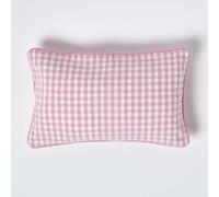 (30 x 50 cm, Pink) Cotton Gingham Check Cushion Cover